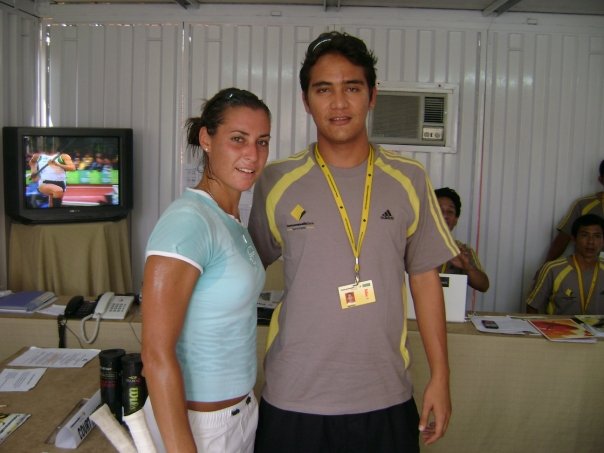 Flavia Pennetta with Kim-Sven Kanginnadhi 