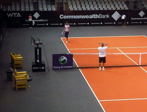 Ana Ivanovic practicing with her Coach