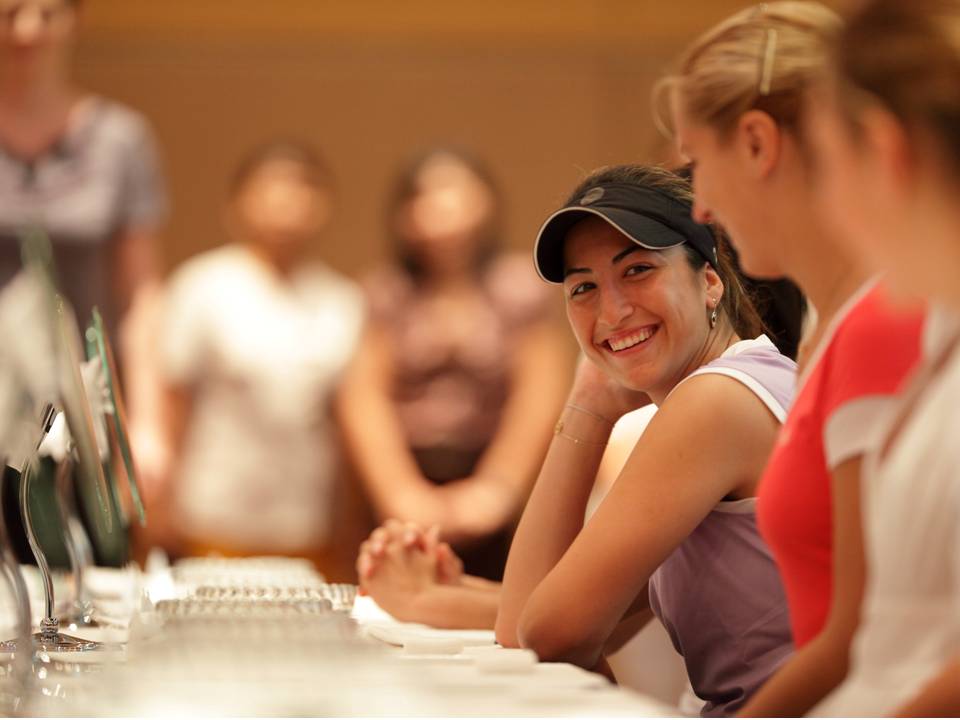 Aravane Rezai with Sabine Lisicki