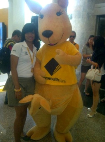 Heri Putri with Tournament Mascot