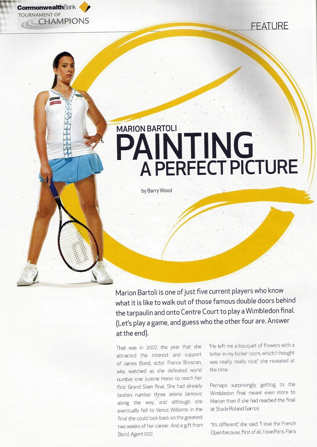 Marion Bartoli - Painting a perfect Picture #1 by Barry Wood