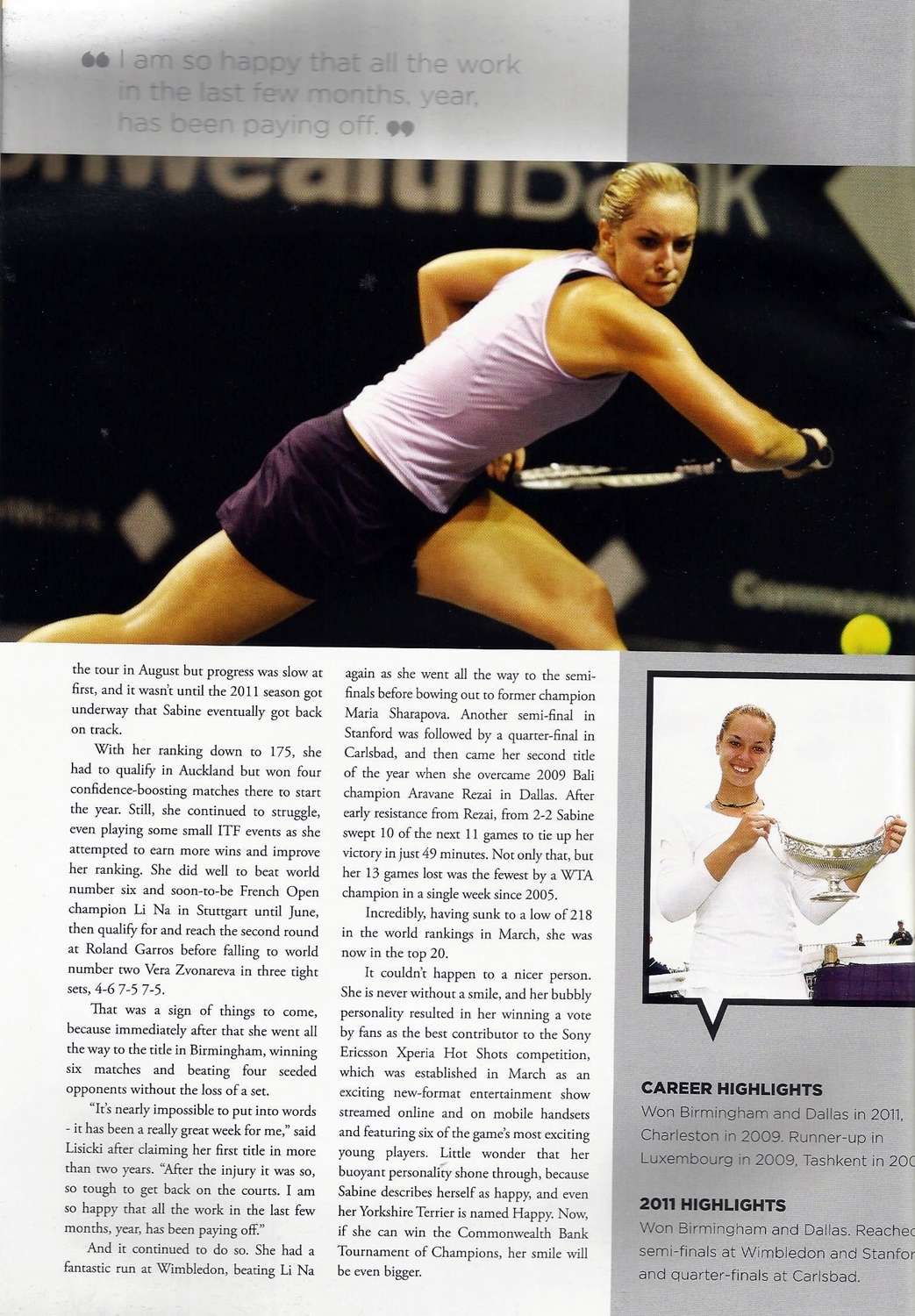 Sabine Lisicki - Back where she belongs #2 by Barry Wood