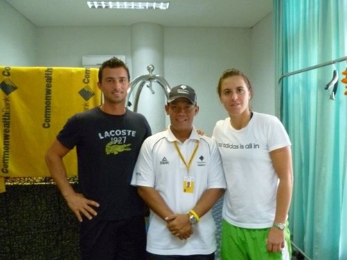 Anabel Medina-Garrigues and her Coach with Windhu Supriyono Orelup